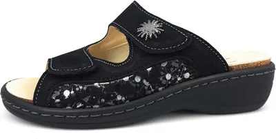 Produktbild von Belvida Damenschuhe Hausschuhe Pantolette Schwarz Freizeit, Schuhgröße:37 EU