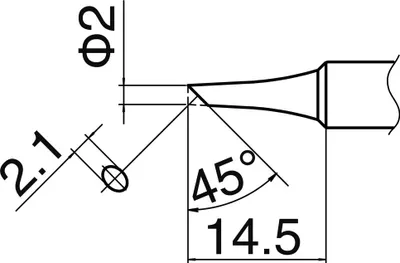 Produktbild von Hakko Lötspitze Serie T18, Format C2 T18-C2