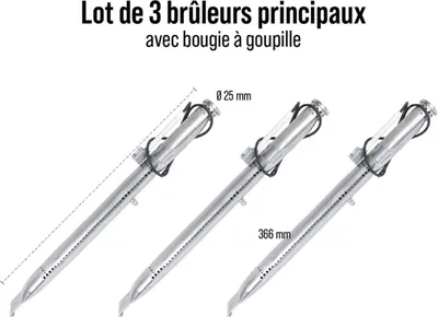 Image de Lot 3 brûleurs avec bougie a goupille