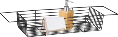 Produktbild von Navaris Badewannen-Draht Tablett - Badewannenablage Badewannentablett aus Metall robust - Draht Ablage Organizer Unterlage für Badewannen - schwarz
