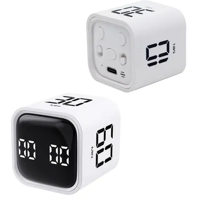 Produktbild von Innovativer Würfel Timer mit Schwerkraftsteuerung,LED Display,5–60 Min & 99:59 Modus,wiederaufladbar,leise Stoppuhr für Produktivität und Alltag