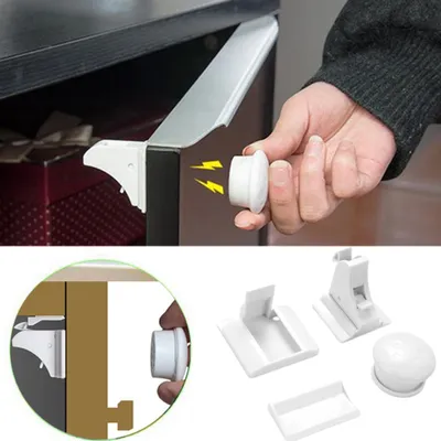 Produktbild von 4pcs Kühlschrankschrank Schrank transparent magnetische Kinder Kinder Baby Sicherheitsschloss
