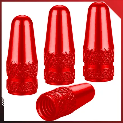 Produktbild von Fahrrad Ventilkappen Dunlop / Presta Aluminium 4 Stück; Farbe: Rot