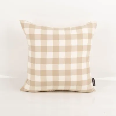 Produktbild von Kissenhülle Karos beige weiß div. Größen SCHÖNER LEBEN Größe 40x40cm (HxB) 40x40cm (HxB) Größe