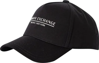 Produktbild von Armani Exchange Baseballkappe mit Linienlogo, Schwarz One Size