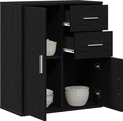 Immagine prodotto di vidaXL Credenza look rovere nero 60 x 31 x 70 cm Materiale a base di legno
