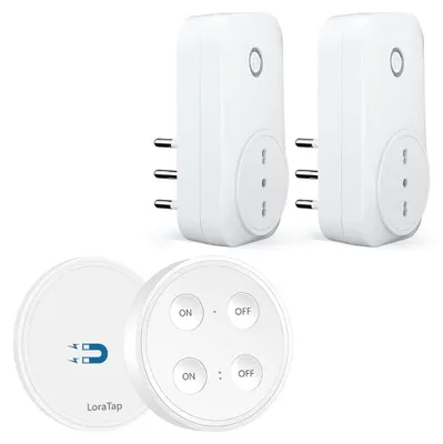 Funksteckdosen-Set, 2 Steckdosen + Fernbedienung, 200 m, 16 A, 3500 W