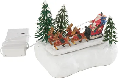 Produktbild von VBS Miniatur beweglicher Santaschlitten, mit LED Beleuchtung, batteriebetrieben