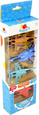 Imagen del producto de Juego de aviones de metal, 4 unidades, 10 cm, con mecanismo de retorno, juguete para niños