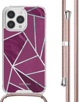 Immagine prodotto di Custodia di design imoshion con cinturino iPhone 13 Pro - Bordeaux Graphic