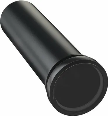 A black pipe fitting on a white background.