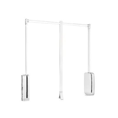 Produktbild von Emuca Kleiderlift für Garderoben Sling, 450 - 600, Weißer Kunststoff, Stahl und Kunststoff