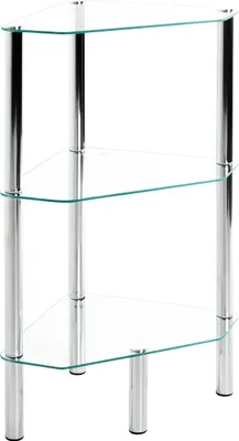 Produktbild von HAKU Regal Badregal chrom - Metall, Sicherheitsglas 5 mm, B/H/T: 45x77x32 cm