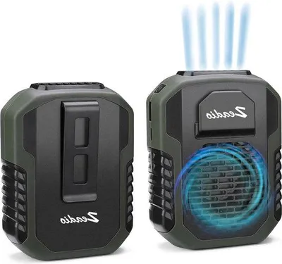 Image de Ventilateur portable vert olive à 3 vitesses, rechargeable, avec batterie de 6000 mAh