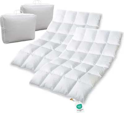 Produktbild von 2x 1600g neue sibirische Daunen Federn Bettdecke Daunendecke 135x200