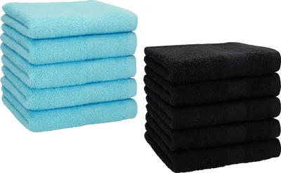 Produktbild von Betz 10 Stück Seiftücher 30x30 cm PREMIUM 100% Baumwolle  Farbe: türkis und schwarz
