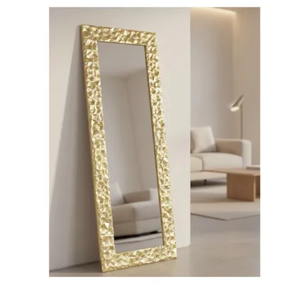 Immagine prodotto di MO.WA specchio da parete specchio da corridoio specchio foglia d'oro 52x147 specchio da braccio cornice in legno oro specchio a figura intera cornice in legno specchio da pavimento specchio da ingresso