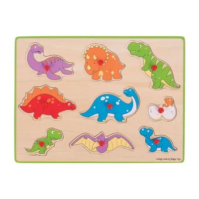 Zdjęcie produktu dla Wpuszczane drewniane puzzle - Dinozaury