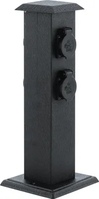 Produktbild von EGLO Outdoor Zubehör Steckdosensäule, Gartensteckdose, 4 Steckdosen, Material: Stahl und Kunststoff, Farbe: Schwarz, IP44