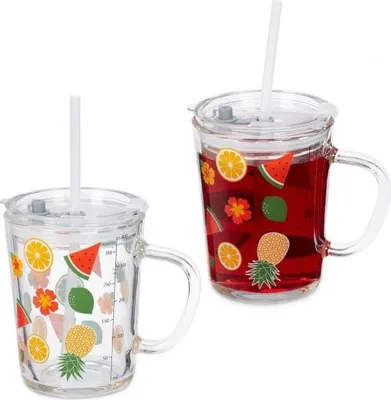Zdjęcie produktu dla zestaw 2 szklanek dziecięcych z motywami owoców