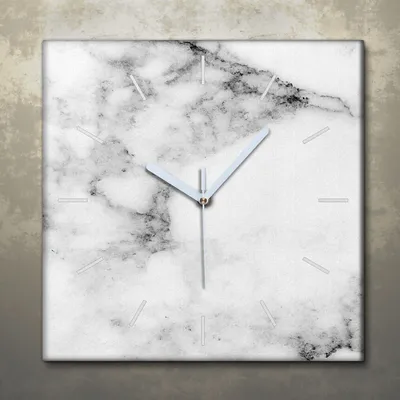 Produktbild von Wohnzimmer Leinwand Uhr Geräuschlos Küche 30x30 Weißer, Marmor, Struktur, Textur, weiße Zeiger