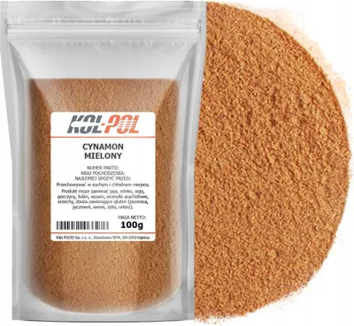Zdjęcie produktu dla CYNAMON MIELONY 100g Naturalny aromatyczny przyprawa wysoka jakość Kol-Pol