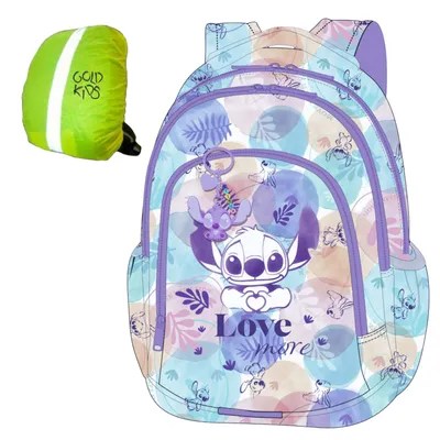 Produktbild von Goldkids - Rucksack Schulrucksack Teenager Kinderrucksack für Jungen und Mädchen mit Stitch Motiv - Regenschutz