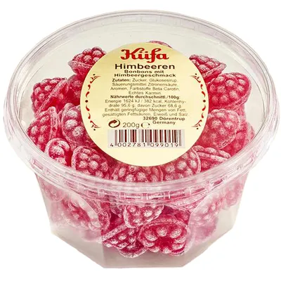 Produktbild von Küfa Himbeeren Fruchtbonbons mit leckerem Himbeergeschmack 200g