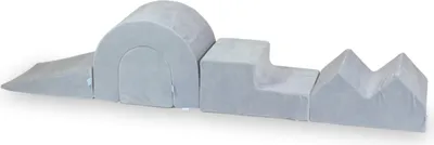 Obrázok produktu pre Zamatové mäkké penové ihrisko svetlosivé 5 kusov
