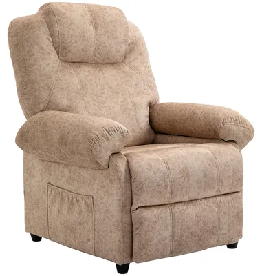 Produktbild von Manuell verstellbarer Relaxsessel mit abnehmbarer Fu?stš¹tze und Seitentasche, Beige