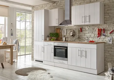 Produktbild von Küche Küchenzeile Leerblock  Landhaus Lärche Weiß Anton 270 cm Respekta