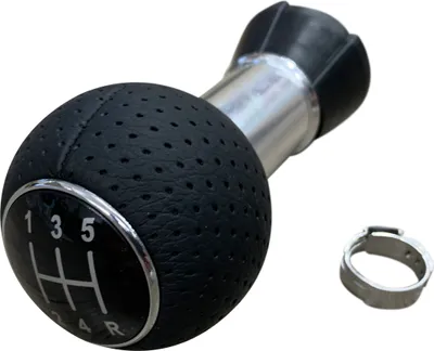 Image de Pour VW Audi Seat Skoda Pommeau de levier de vitesses Noir Cuir perforé 5 vitesses R-Vitesse droite en bas