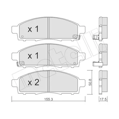 Produktbild von METELLI Bremsbeläge Satz Vorne Bremsklötze für NISSAN NV200 / Evalia Bus 22-0791-1