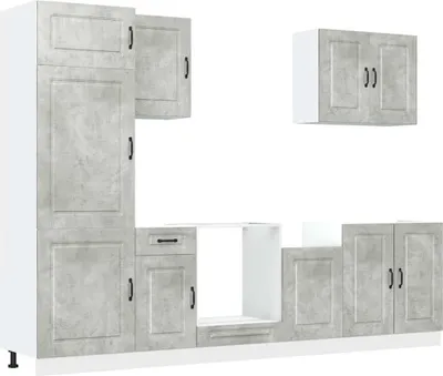 Produktbild von vidaXL 7-tlg. Küchenschrank-Set Kalmar Betongrau Holzwerkstoff