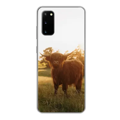 Produktbild von MuchoWow® Handyhülle Schutzhülle Hülle für Samsung Galaxy S20 Schottischer Hochländer - Gras - Sonne Silikon Softcase Handy Hülle - Bild