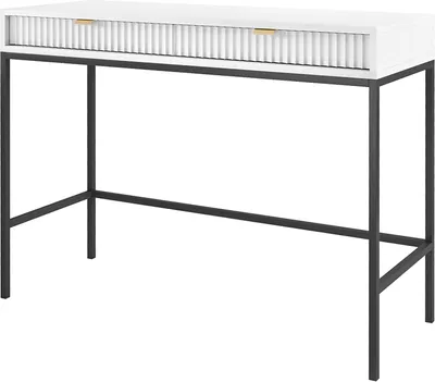 Produktbild von Schminktisch/Sekretär in weiß, Fußgestell schwarz NEWCASTLE-160