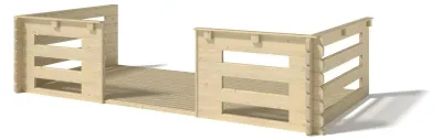 Produktbild von Veranda zum Gartenhaus 4x2m - Farbe Holz
