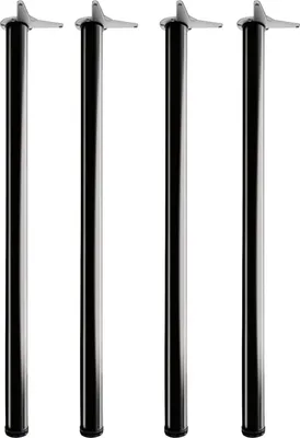 Produktbild von camar Tischfüße verstellbar 1100-1130mm rund, Metall Tischbeine höhenverstellbar, Stahl schwarz lackiert 4 Stück