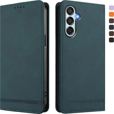 Produktbild von Hülle für Samsung Galaxy M52 5G, Retro Kunstleder Ständer Klapphülle mit Kartenfächer und Magnetische Grün