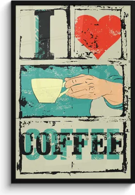 Produktbild von MuchoWow® MuchoWow® Gerahmtes Poster Kaffee - Zitate - Vintage - Sprichwörter - Ich liebe Kaffee 60x90 cm - Poster mit zchwarzem Bilderrahmen - Kunst