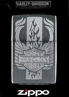 Produktbild von Zippo Benzin-Feuerzeug satin finish, Harley- Davidson Logo Flame, unbefüllt