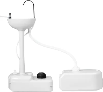 Produktbild von GOPLUS Camping Waschbecken, Handwaschbecken, 17L Wassertank, Spülbecken mit Fußpumpe, Seifenspender & Handtuchhalter, tragbar