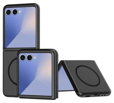Image de Coque pour Samsung Galaxy Z Flip 7, Protection Antichoc avec Cercle Magnétique - Noir