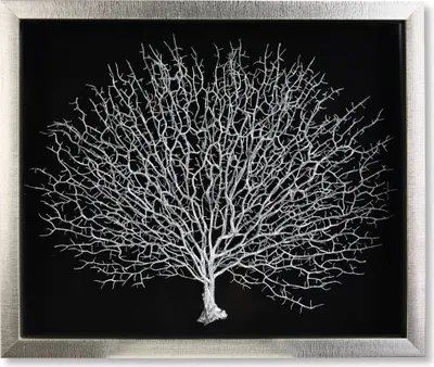 Image de Gilde Bild, rechteckig, "Lebensbaum", Lebensbaummotiv, Glas, Kunststoff, schwarz, silberfarben, VE 1, L. 4.5 cm, B. 60 cm, H. 50 cm 81157 4001250811572