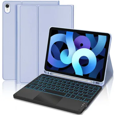 Image de Coque Clavier pour iPad Air 11" (M4/M3/M2) / iPad Air 4/5 10,9" CuirPolyuréthaneLavande avec Clavier Rétroéclairé