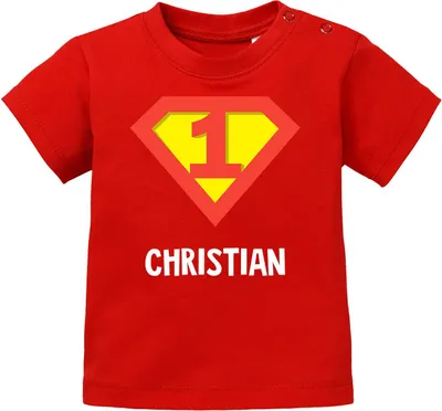 Produktbild von Baby T-Shirt kurzarm Babyshirt personalisierbar Geburtstag 1 Jahr ein Jahr Jungen Shirt Moonworks® dunkelblau 56/62 (1-3 Monate)