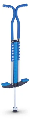 Obrázok produktu pre Relaxdays Pogo Stick, pre deti, skákacie tyč do 60 kg, polstrovaná, skákacie tyč na vonkajšie použitie, protišmyková, nerezová oceľ, modrá