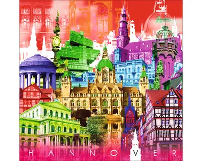 Produktbild von Glasbild Hannover Wahrzeichen II 80x80 cm