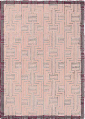 Produktbild von Handgefertigter Wohn- und Schlafzimmerteppich aus Wolle mit geometrischem Muster