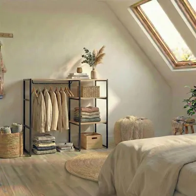 Immagine prodotto di Appendiabiti da soffitta KADRA 100x85cm con armadio e ripiani